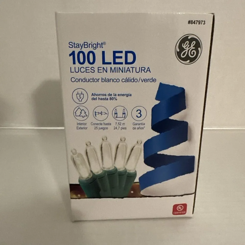 GE StayBright 100-Count 24.75-ft Constant Warm White Mini LED‎ Plug-In Christmas